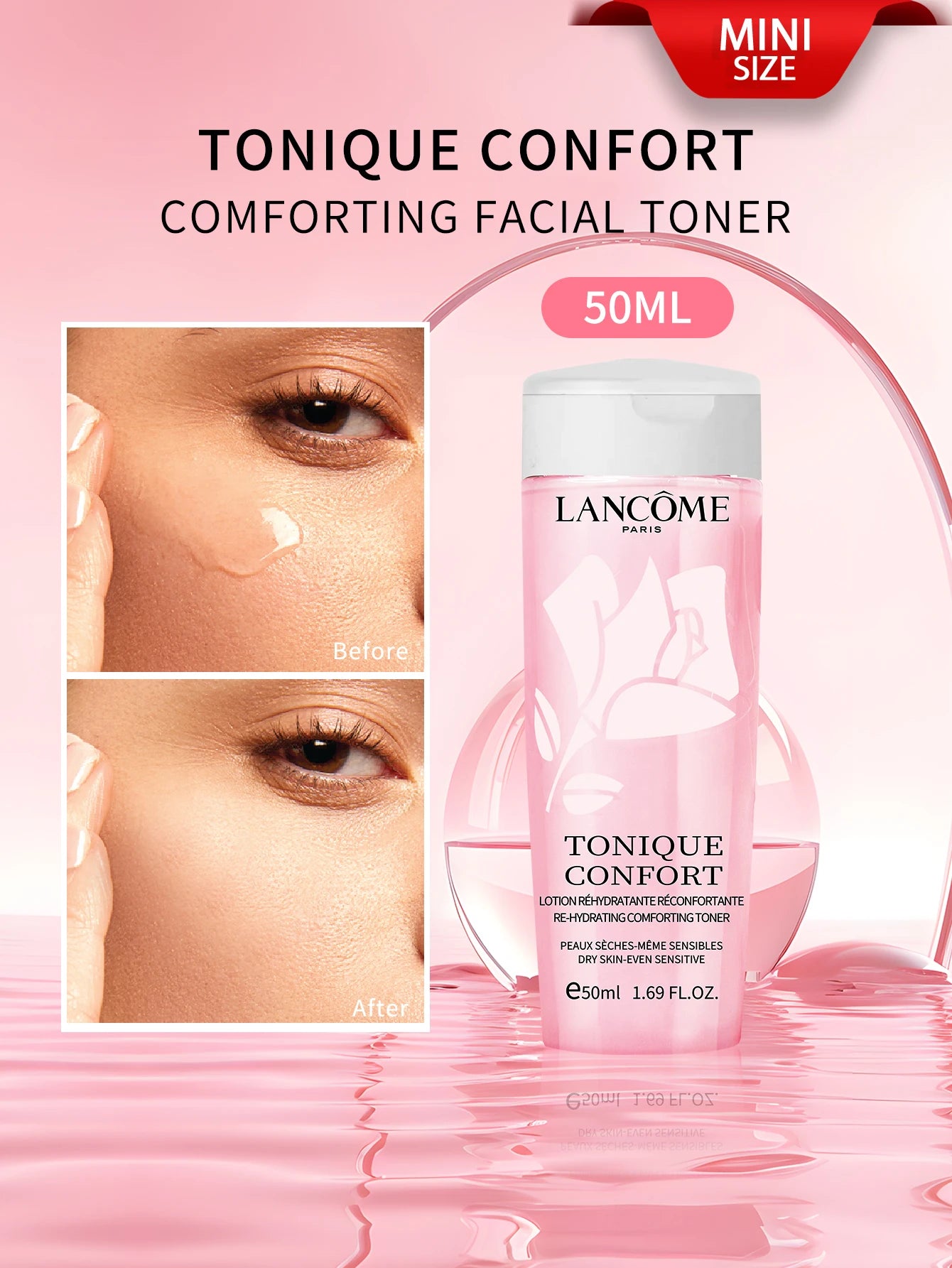 Lancôme Tonique Confort Re-Hydrating Comforting Toner, Dry Skin-Even Sensitive For Improved Skin Hydration 400ml